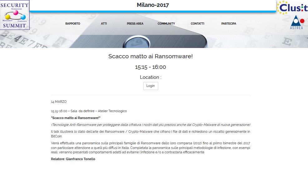 Clicca per accedere alla pagina dell'Atelier Tecnologico ''Scacco Matto ai Ransomware!''