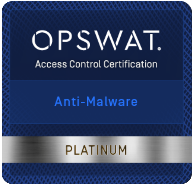 OPSWAT Anti-malware PLATINUM Certification