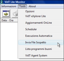 Invia file sospetto - Vir.IT Lite Monitor Invia file sospetto - Vir.IT Lite Monitor