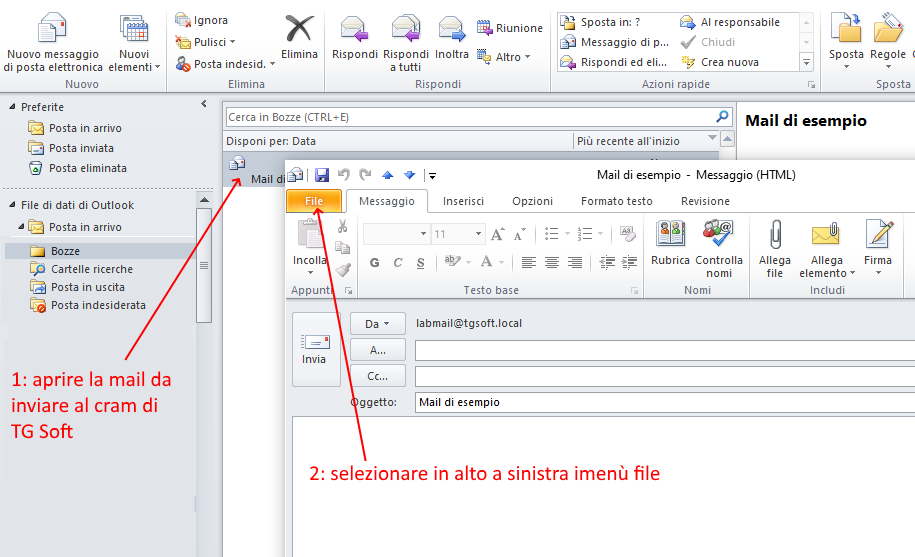 Salva una mail con Outlook Salva una mail con Outlook