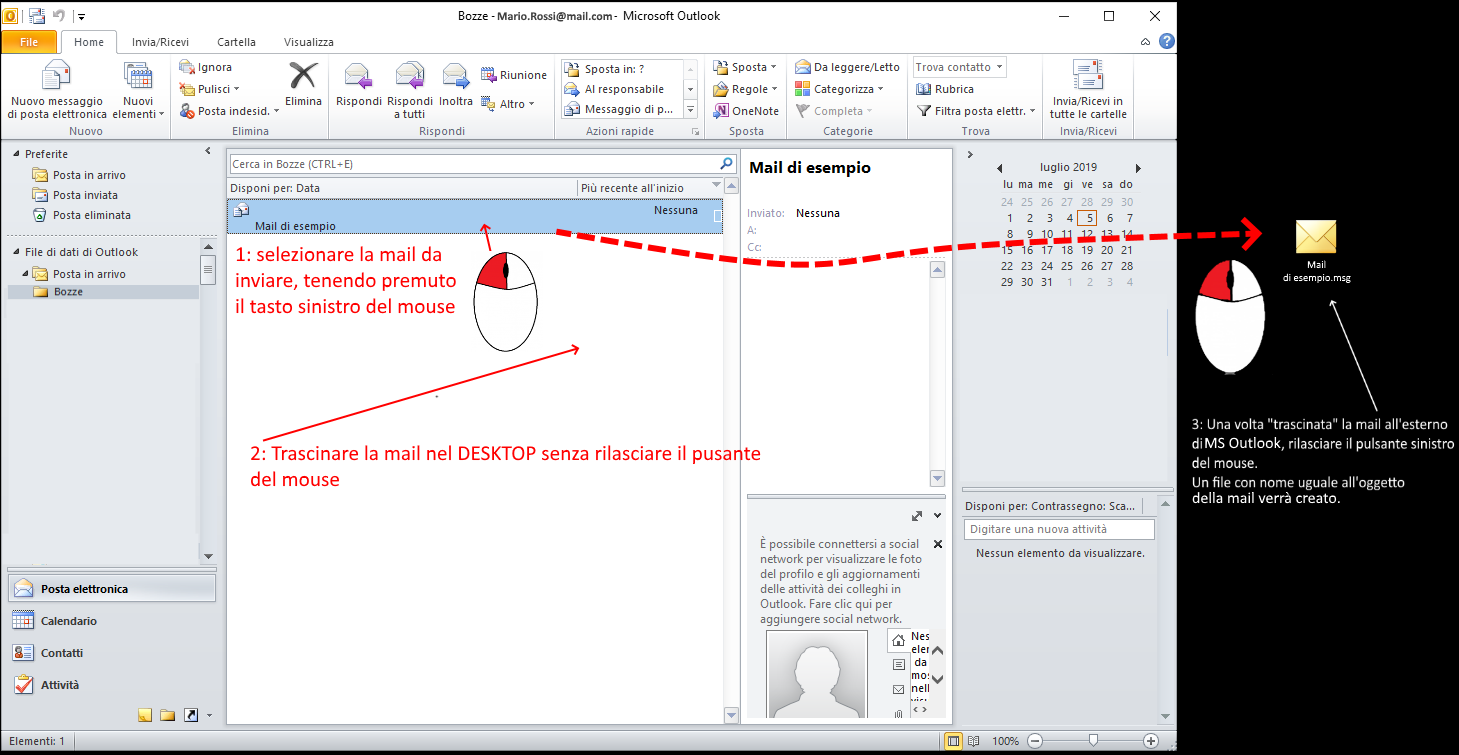 Salva una mail con Outlook Salva una mail con Outlook