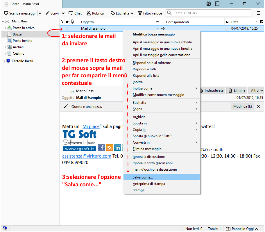Salva una mail con thunderbird Salva una mail con thunderbird