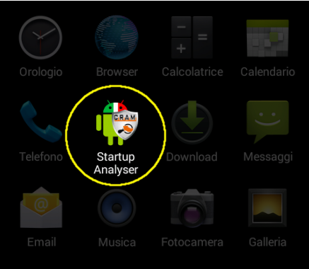 CRAM App Analyser: avvio App CRAM App Analyser: icona di avvio dell'applicazione