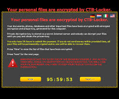 Videata dopo crittografazione file da attacco CTB-Locker