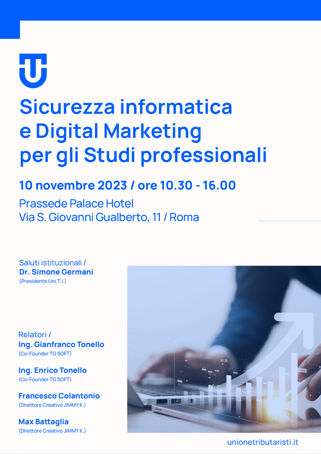 Incontro Unione Tributaristi Italiani 10 Novembre 2023 => Tra i relatori saranno presente anche Gianfranco ed Enrico Tonello di TG Soft.