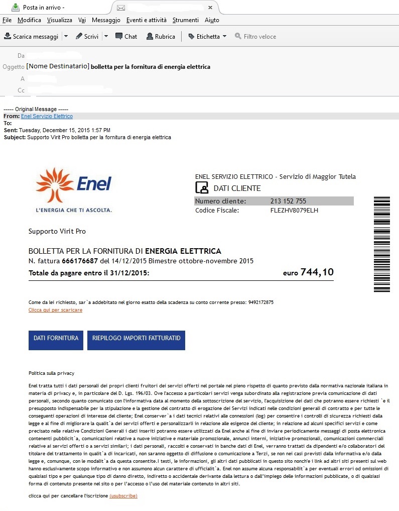 BOLLETTA ENEL SCARICARE