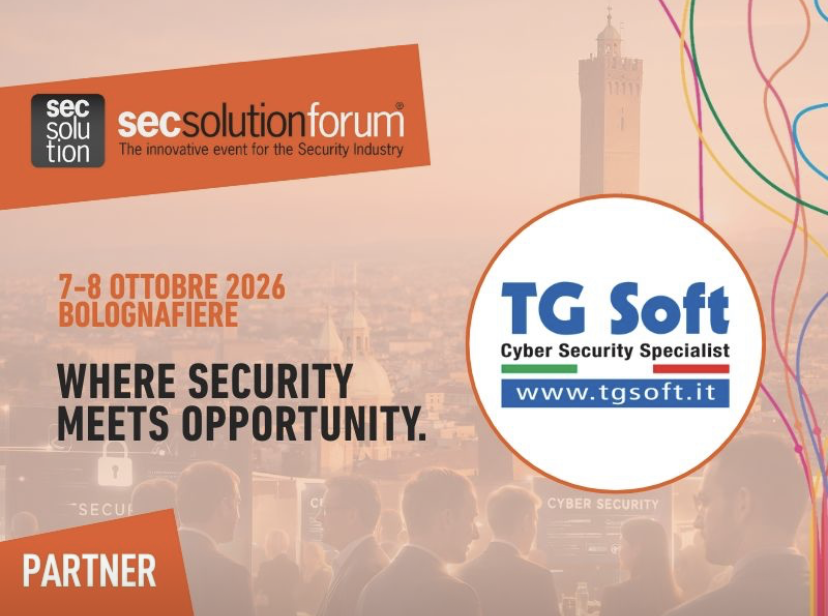 TG Soft sara' presente a SecSolution Forum - 2026 il 7 e 8 ottobre => Vieni a trovarci!