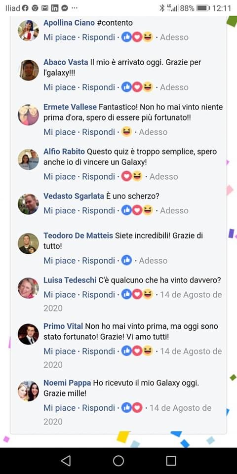 Clicca per ingrandire l'immagine delle recensioni positive degli utenti che hanno partecipato al sondaggio e hanno l'obiettivo di rendere il tutto più attendibile ma che in realtà è una truffa!