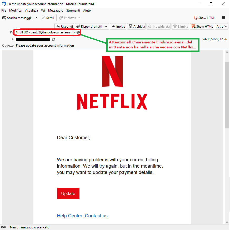 Phishing e-mail: sua conta da Netflix deve ser atualizada - Gatefy