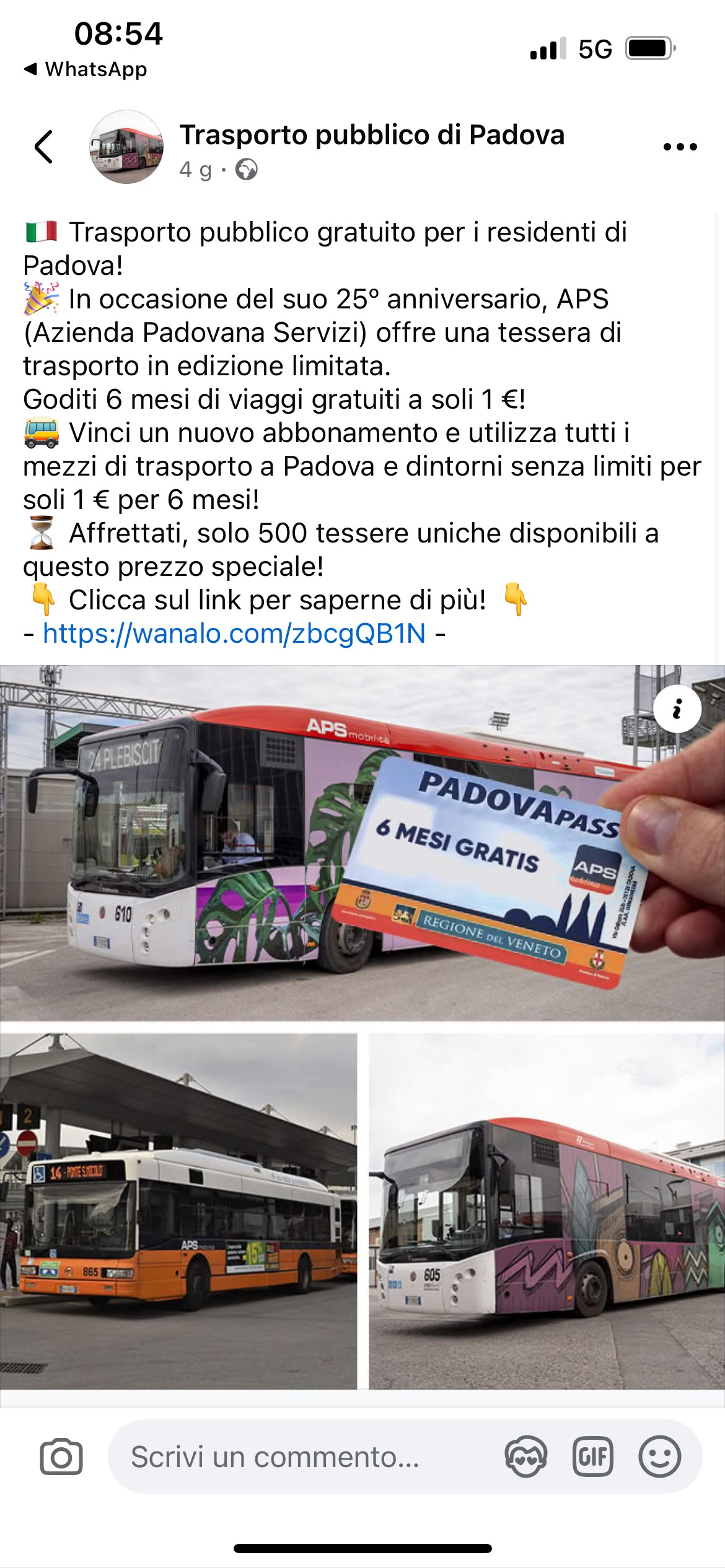 Clicca per ingrandire l'immagine del faso post che sembra provenire da APS...in realtà si tratta di una TRUFFA!