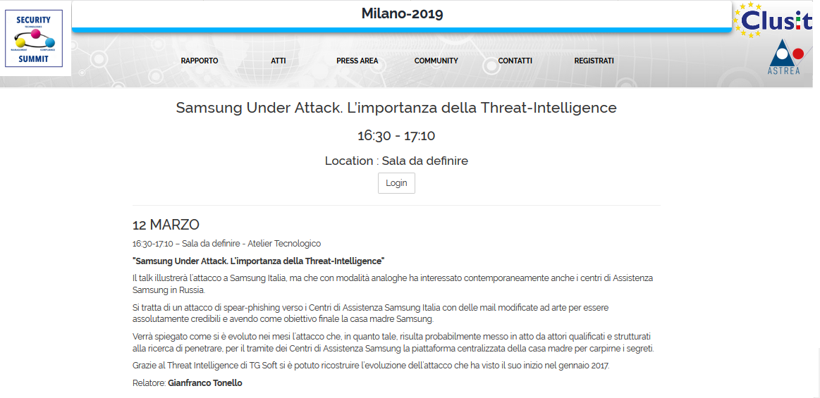 Clicca per accedere alla pagina dell'Atelier Tecnologico ''SUMSUNG Under Attack''