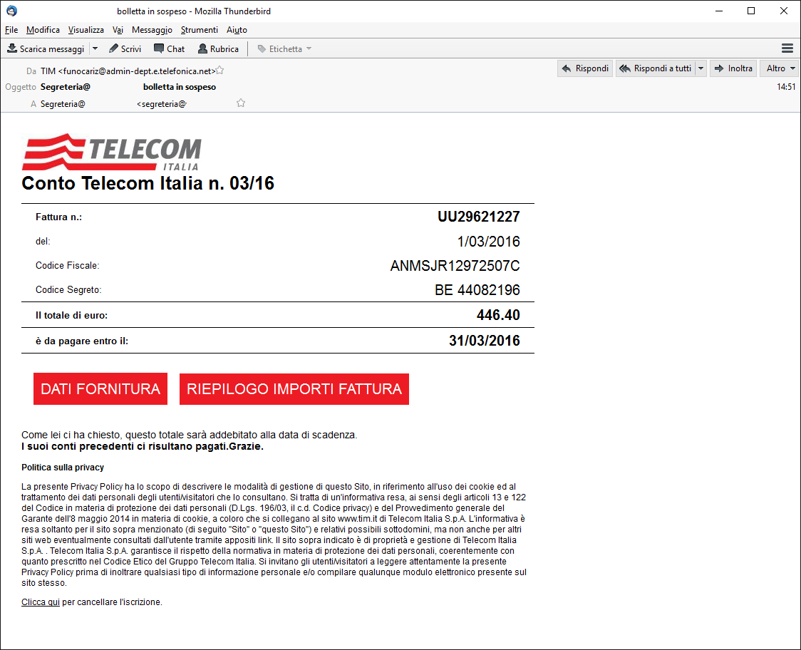 BOLLETTE TELECOM SCARICA