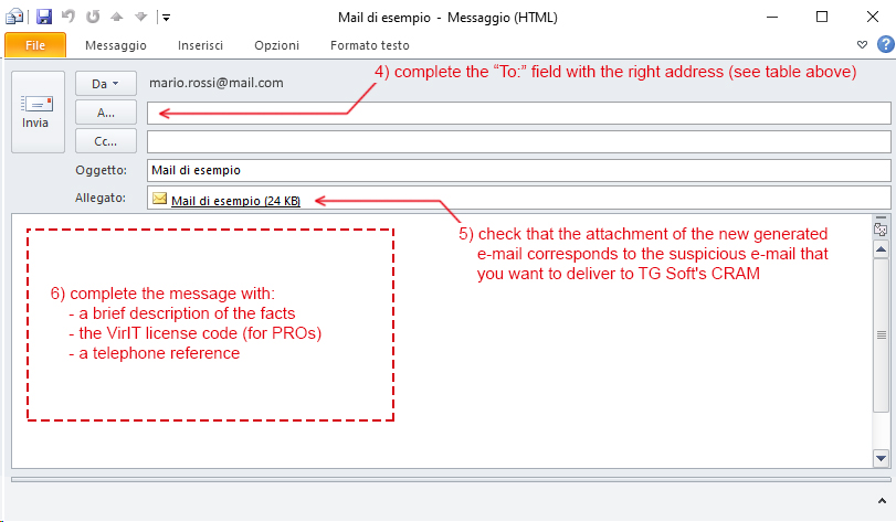 Invia file sospetto - Vir.IT Lite Monitor