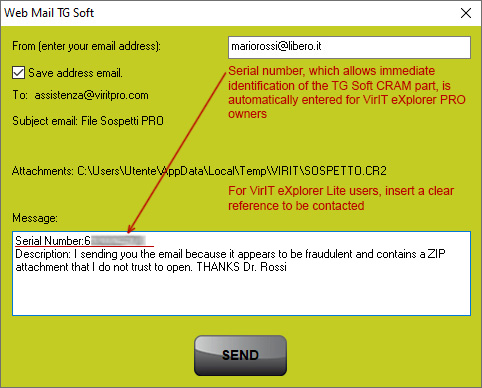 Invia file sospetto - Vir.IT Security Monitor