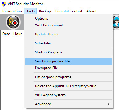 Invia file sospetto - Vir.IT Security Monitor